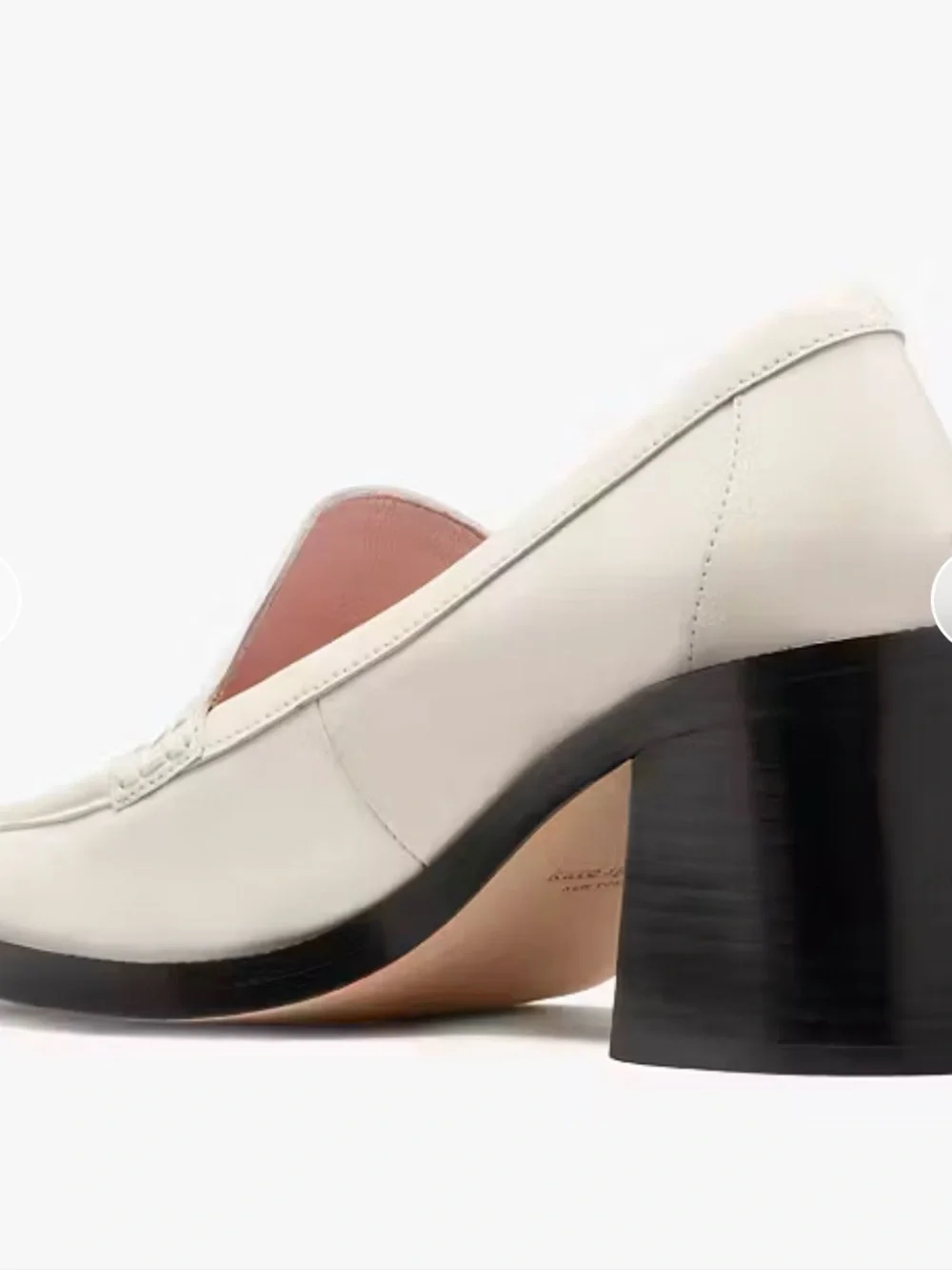 Kate Spade White Patent Leather Lori Heeled Loafer Pump size 7.5